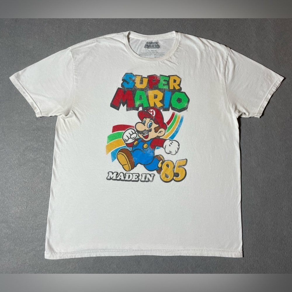 Super Mario Made In 1985 White T-Shirt Men’s Extra Large XL Nintendo